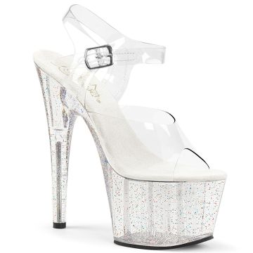 Sandály a páskové boty ADORE-708MG Průhledné sexy Pleaser