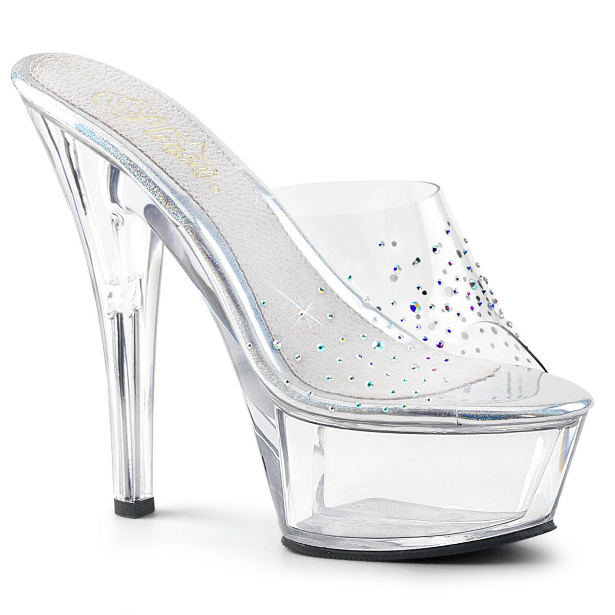 KISS-201SD Luxusní průhledné sexy pantofle | KISS-201SD Pleaser KISS-201SD Luxusní průhledné sexy pantofle | KISS-201SD Pleaser