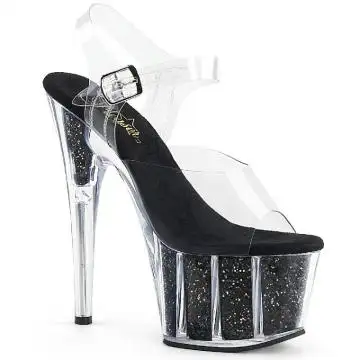 ADORE-708G Černé sandály Pleaser