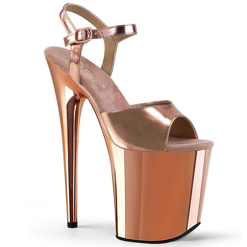 FLAMINGO-809 Zlaté sexy sandály