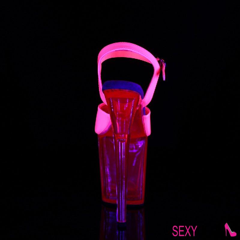 FLAMINGO-809UVT Růžové sexy svítící sandály