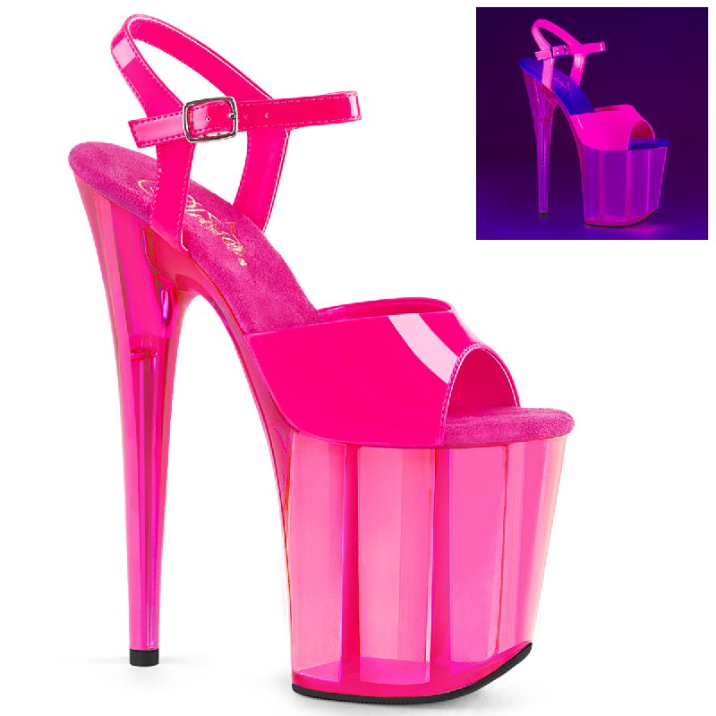 FLAMINGO-809UVT Růžové sexy svítící sandály